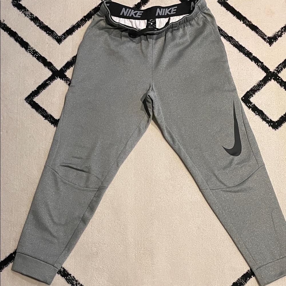Nike Mens Gray Sweatpants with Black Logo